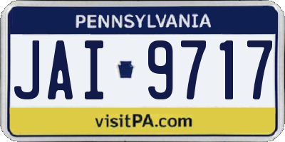 PA license plate JAI9717