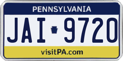 PA license plate JAI9720