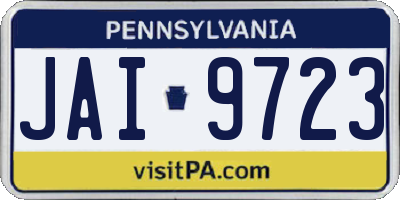 PA license plate JAI9723