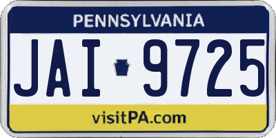 PA license plate JAI9725