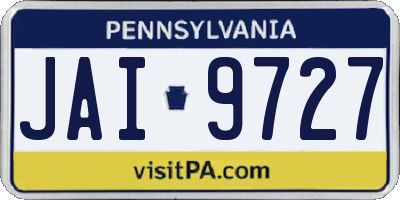 PA license plate JAI9727