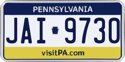 PA license plate JAI9730