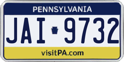 PA license plate JAI9732
