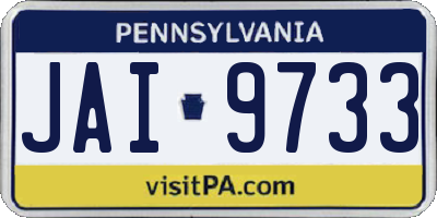 PA license plate JAI9733