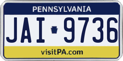 PA license plate JAI9736