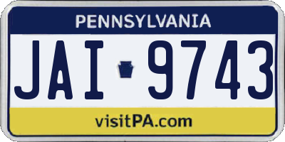 PA license plate JAI9743