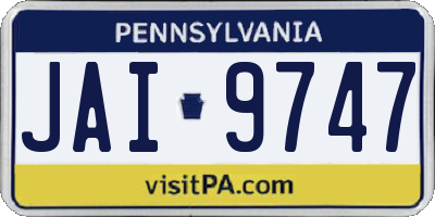 PA license plate JAI9747
