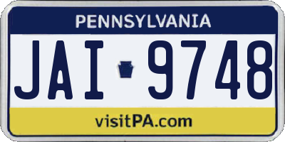PA license plate JAI9748