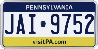 PA license plate JAI9752