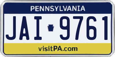 PA license plate JAI9761