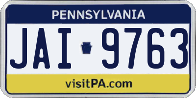 PA license plate JAI9763