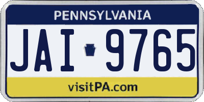 PA license plate JAI9765