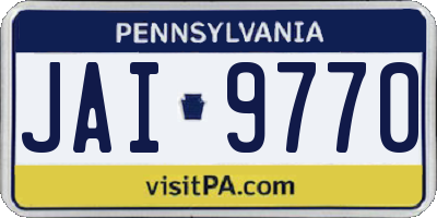 PA license plate JAI9770