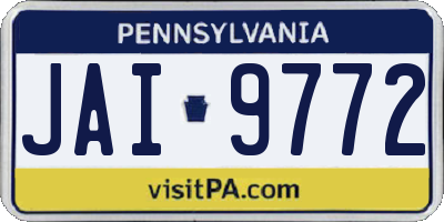 PA license plate JAI9772