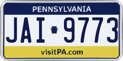 PA license plate JAI9773