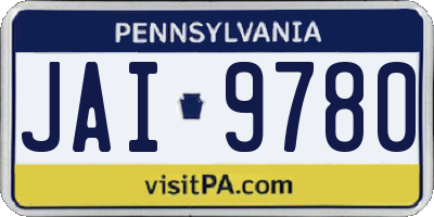 PA license plate JAI9780