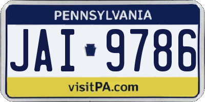 PA license plate JAI9786