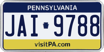 PA license plate JAI9788