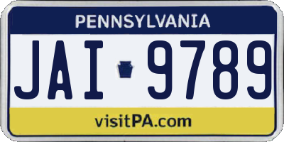 PA license plate JAI9789