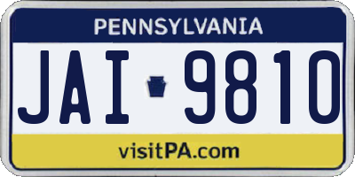PA license plate JAI9810