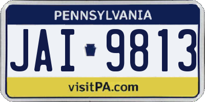 PA license plate JAI9813