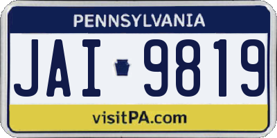 PA license plate JAI9819
