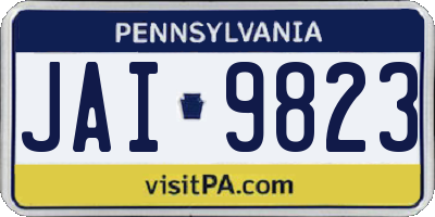 PA license plate JAI9823