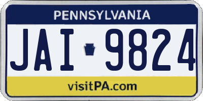 PA license plate JAI9824