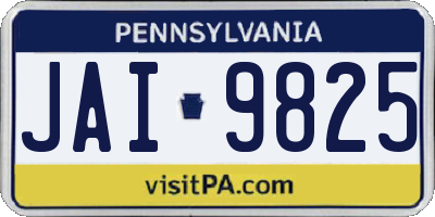 PA license plate JAI9825