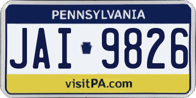 PA license plate JAI9826