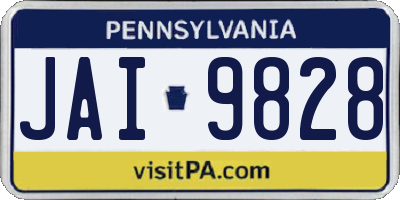 PA license plate JAI9828