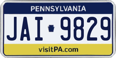 PA license plate JAI9829