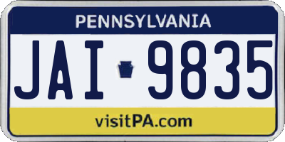 PA license plate JAI9835