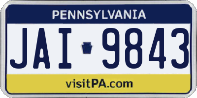 PA license plate JAI9843