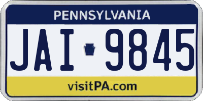 PA license plate JAI9845