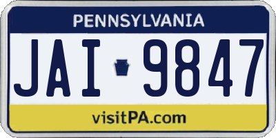 PA license plate JAI9847