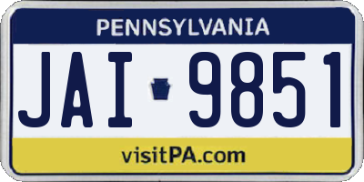PA license plate JAI9851