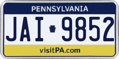 PA license plate JAI9852