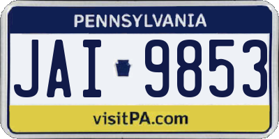 PA license plate JAI9853