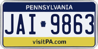 PA license plate JAI9863