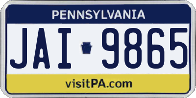 PA license plate JAI9865