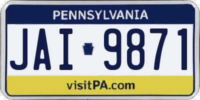 PA license plate JAI9871