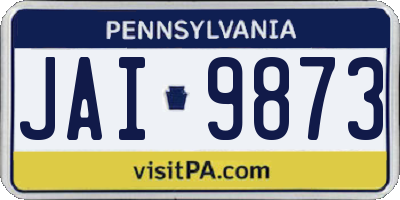 PA license plate JAI9873