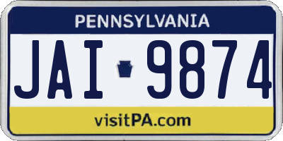 PA license plate JAI9874