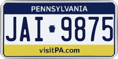 PA license plate JAI9875
