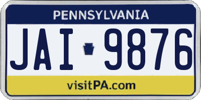 PA license plate JAI9876
