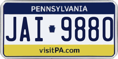 PA license plate JAI9880