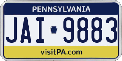 PA license plate JAI9883