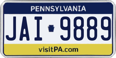 PA license plate JAI9889