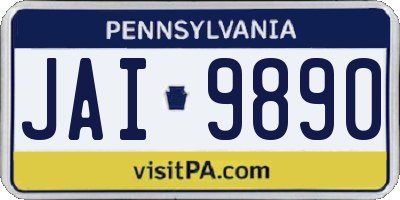 PA license plate JAI9890